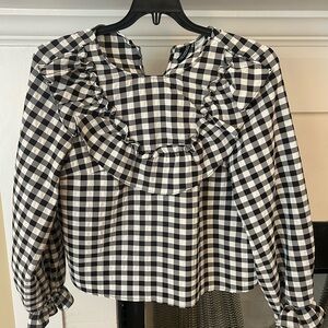 Black and White Checkered Women's Top